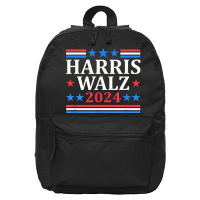 Harris Walz Waltz 2024 Vintage Style Kamala Harris Tim Walz 16 in Basic Backpack