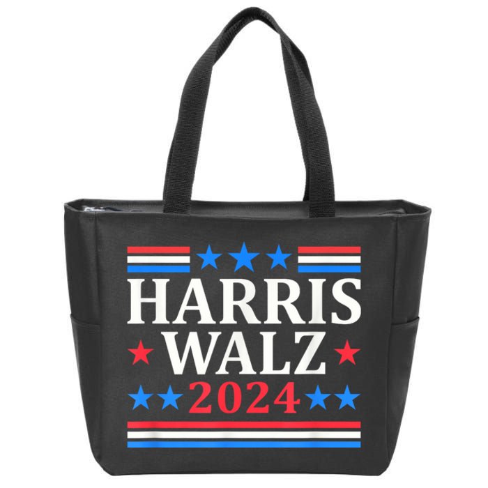 Harris Walz Waltz 2024 Vintage Style Kamala Harris Tim Walz Zip Tote Bag