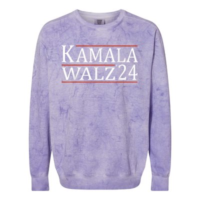 Harris Walz Waltz 2024 Vintage Style Kamala Harris Tim Walz Colorblast Crewneck Sweatshirt