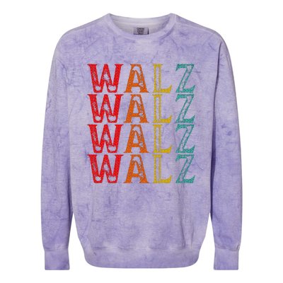 Harris Walz Waltz 2024 Tim Walz Waltz Last Name Colorblast Crewneck Sweatshirt