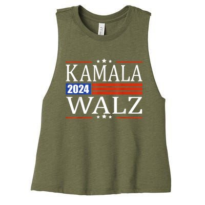 Harris Walz Waltz 2024 Vintage Style Kamala Harris Tim Walz Women's Racerback Cropped Tank