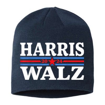 Harris Walz Waltz 2024 Vintage Style Kamala Harris Tim Walz Sustainable Beanie