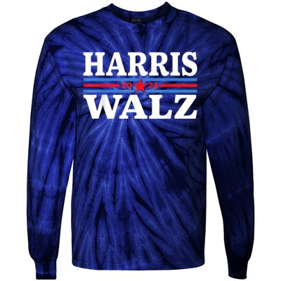 Harris Walz Waltz 2024 Vintage Style Kamala Harris Tim Walz Tie-Dye Long Sleeve Shirt