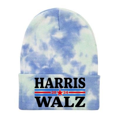 Harris Walz Waltz 2024 Vintage Style Kamala Harris Tim Walz Tie Dye 12in Knit Beanie