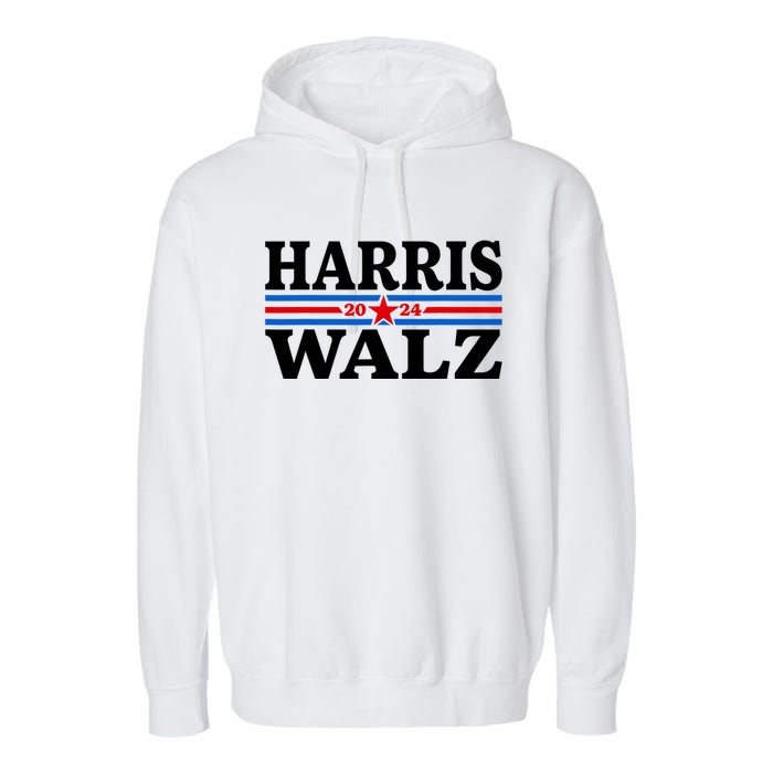 Harris Walz Waltz 2024 Vintage Style Kamala Harris Tim Walz Garment-Dyed Fleece Hoodie