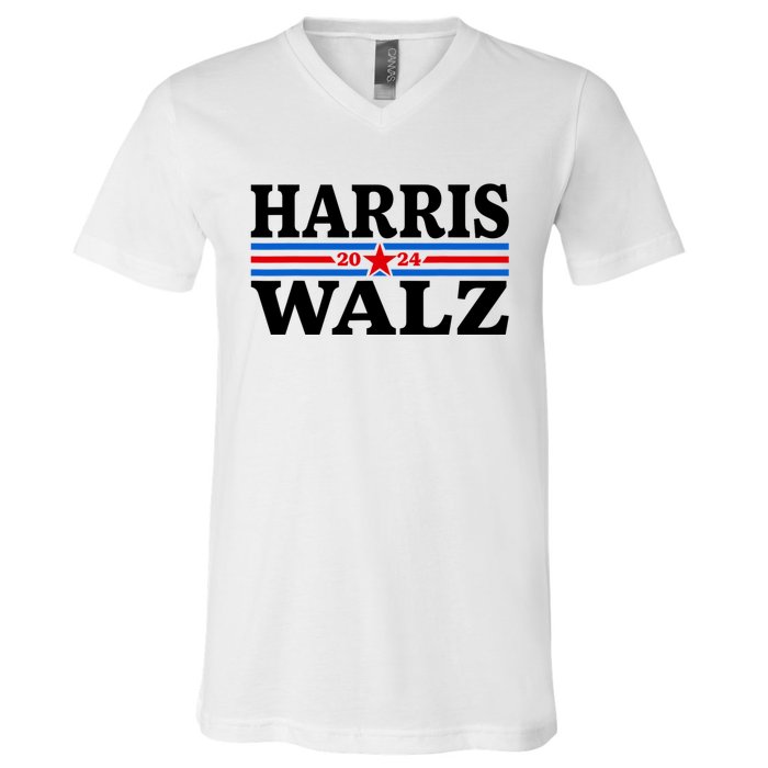 Harris Walz Waltz 2024 Vintage Style Kamala Harris Tim Walz V-Neck T-Shirt