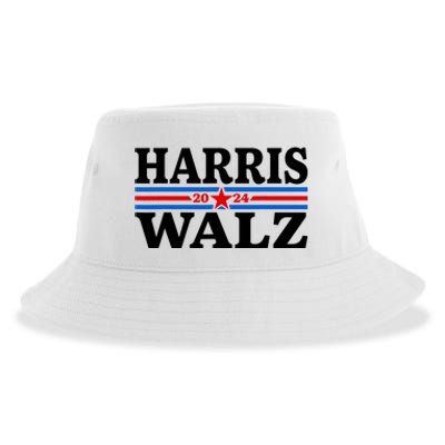 Harris Walz Waltz 2024 Vintage Style Kamala Harris Tim Walz Sustainable Bucket Hat