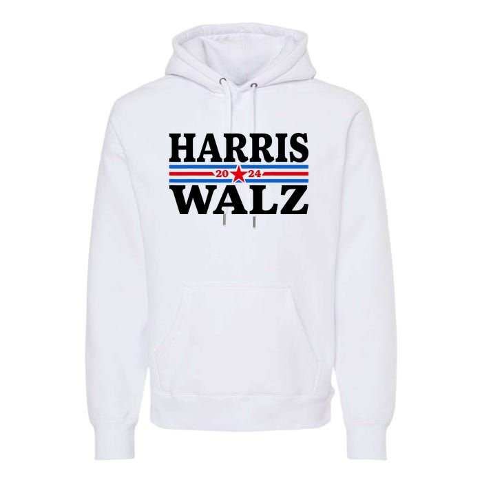 Harris Walz Waltz 2024 Vintage Style Kamala Harris Tim Walz Premium Hoodie