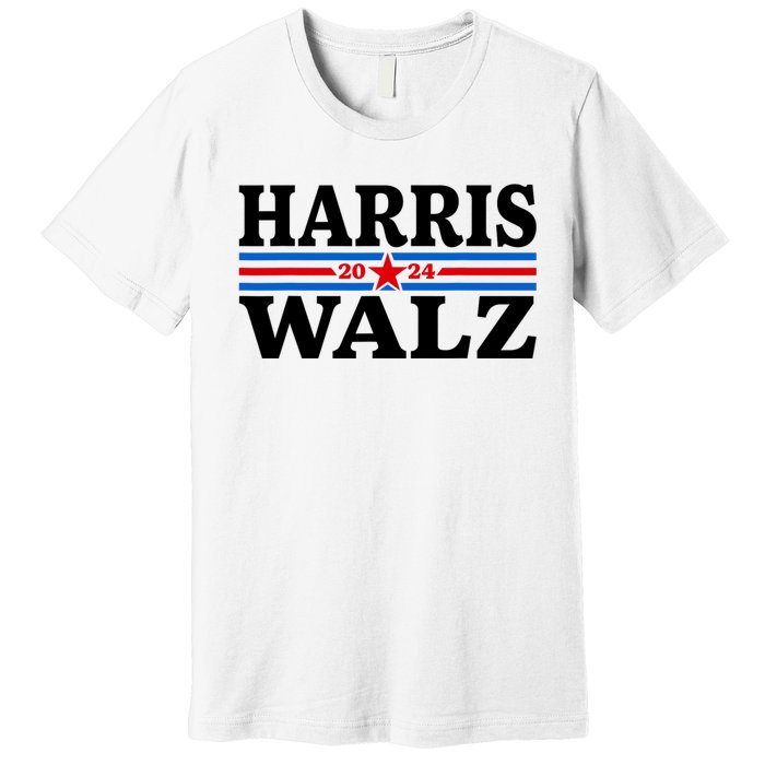 Harris Walz Waltz 2024 Vintage Style Kamala Harris Tim Walz Premium T-Shirt