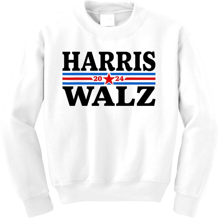 Harris Walz Waltz 2024 Vintage Style Kamala Harris Tim Walz Kids Sweatshirt