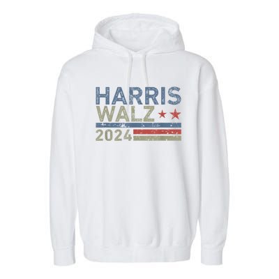 Harris Walz Waltz 2024 Vintage Style Kamala Harris Tim Walz Garment-Dyed Fleece Hoodie