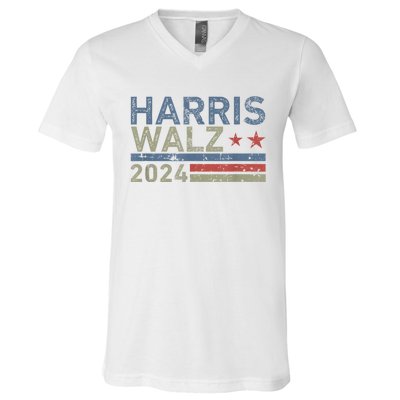 Harris Walz Waltz 2024 Vintage Style Kamala Harris Tim Walz V-Neck T-Shirt