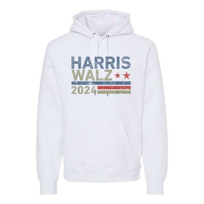 Harris Walz Waltz 2024 Vintage Style Kamala Harris Tim Walz Premium Hoodie