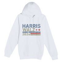 Harris Walz Waltz 2024 Vintage Style Kamala Harris Tim Walz Premium Pullover Hoodie