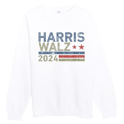 Harris Walz Waltz 2024 Vintage Style Kamala Harris Tim Walz Premium Crewneck Sweatshirt