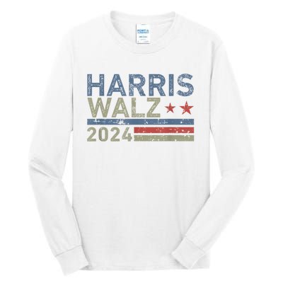 Harris Walz Waltz 2024 Vintage Style Kamala Harris Tim Walz Tall Long Sleeve T-Shirt