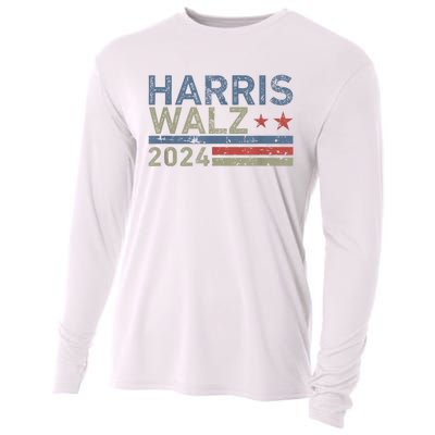 Harris Walz Waltz 2024 Vintage Style Kamala Harris Tim Walz Cooling Performance Long Sleeve Crew