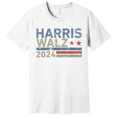 Harris Walz Waltz 2024 Vintage Style Kamala Harris Tim Walz Premium T-Shirt