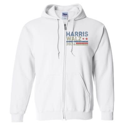 Harris Walz Waltz 2024 Vintage Style Kamala Harris Tim Walz Full Zip Hoodie