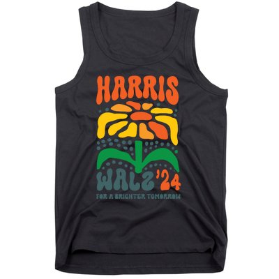 Harris Walz Waltz 2024 Retro Boho Vintage Groovy Flowers Tank Top