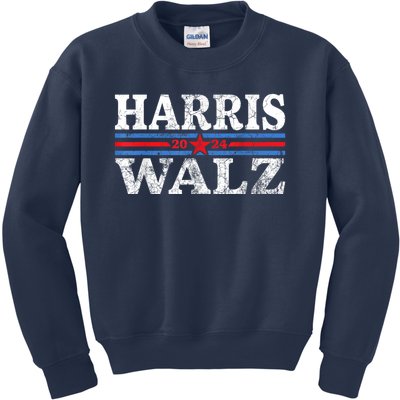 Harris Walz Waltz 2024 Vintage Style Kamala Harris Tim Walz Kids Sweatshirt