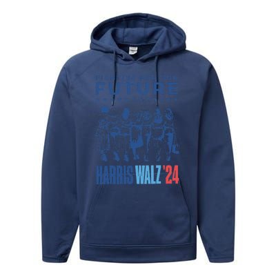 Harris Walz Waltz 2024 Harris Walz Future Button Election Gift Performance Fleece Hoodie