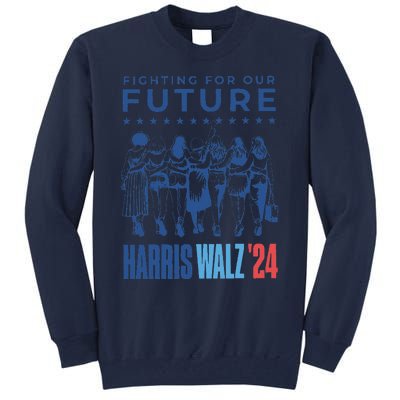 Harris Walz Waltz 2024 Harris Walz Future Button Election Gift Tall Sweatshirt