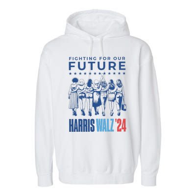 Harris Walz Waltz 2024 Harris Walz Future Button Election Gift Garment-Dyed Fleece Hoodie