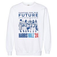 Harris Walz Waltz 2024 Harris Walz Future Button Election Gift Garment-Dyed Sweatshirt