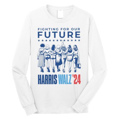 Harris Walz Waltz 2024 Harris Walz Future Button Election Gift Long Sleeve Shirt