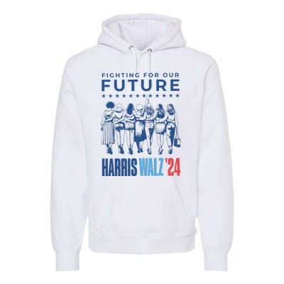 Harris Walz Waltz 2024 Harris Walz Future Button Election Gift Premium Hoodie