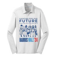 Harris Walz Waltz 2024 Harris Walz Future Button Election Gift Silk Touch Performance Long Sleeve Polo