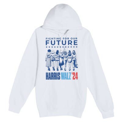 Harris Walz Waltz 2024 Harris Walz Future Button Election Gift Premium Pullover Hoodie