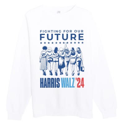 Harris Walz Waltz 2024 Harris Walz Future Button Election Gift Premium Crewneck Sweatshirt