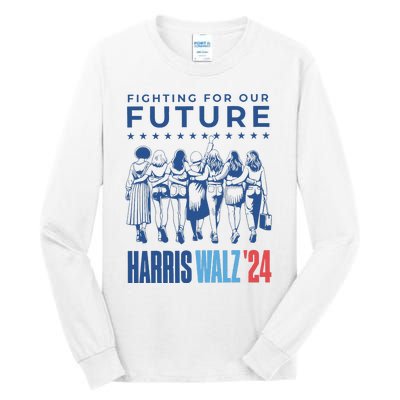 Harris Walz Waltz 2024 Harris Walz Future Button Election Gift Tall Long Sleeve T-Shirt