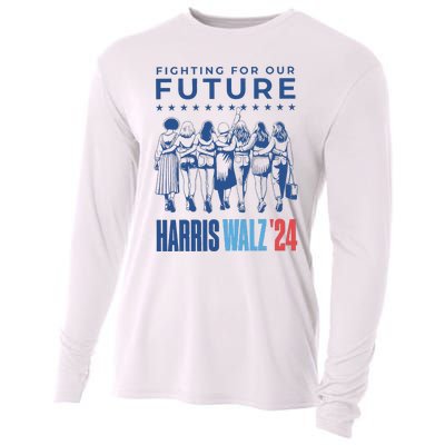 Harris Walz Waltz 2024 Harris Walz Future Button Election Gift Cooling Performance Long Sleeve Crew