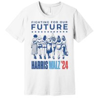 Harris Walz Waltz 2024 Harris Walz Future Button Election Gift Premium T-Shirt