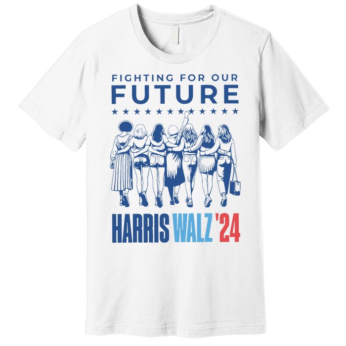 Harris Walz Waltz 2024 Harris Walz Future Button Election Gift Premium T-Shirt