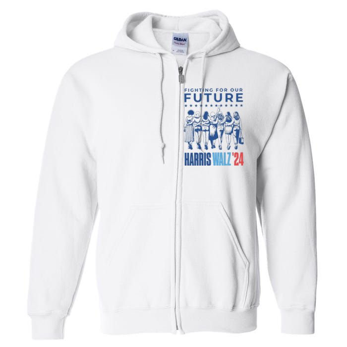 Harris Walz Waltz 2024 Harris Walz Future Button Election Gift Full Zip Hoodie