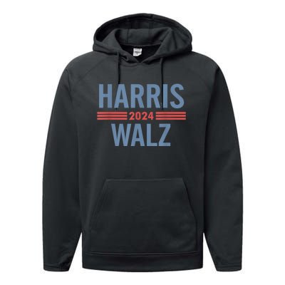 Harris Walz Waltz 2024 Vintage Style Kamala Harris Tim Walz Performance Fleece Hoodie