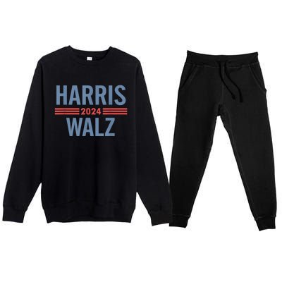 Harris Walz Waltz 2024 Vintage Style Kamala Harris Tim Walz Premium Crewneck Sweatsuit Set