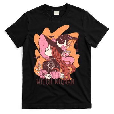 Halloween Witch Woman Gift For Women Girl T-Shirt