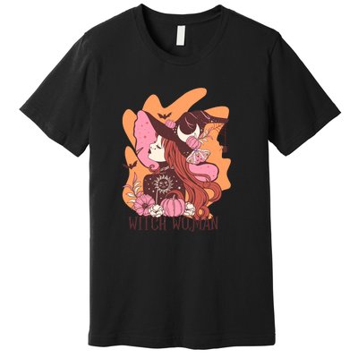 Halloween Witch Woman Gift For Women Girl Premium T-Shirt