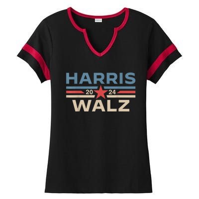 Harris Walz Waltz 2024 Vintage Style Kamala Harris Tim Walz Ladies Halftime Notch Neck Tee