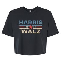 Harris Walz Waltz 2024 Vintage Style Kamala Harris Tim Walz Bella+Canvas Jersey Crop Tee