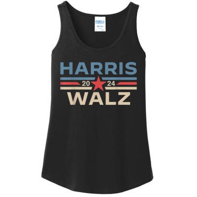 Harris Walz Waltz 2024 Vintage Style Kamala Harris Tim Walz Ladies Essential Tank