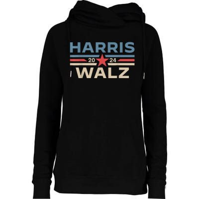 Harris Walz Waltz 2024 Vintage Style Kamala Harris Tim Walz Womens Funnel Neck Pullover Hood