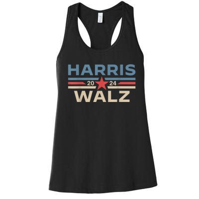 Harris Walz Waltz 2024 Vintage Style Kamala Harris Tim Walz Women's Racerback Tank