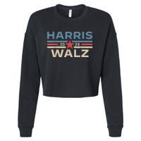 Harris Walz Waltz 2024 Vintage Style Kamala Harris Tim Walz Cropped Pullover Crew