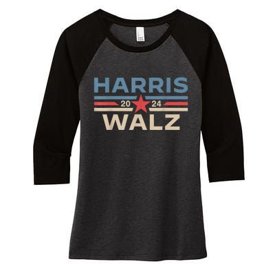 Harris Walz Waltz 2024 Vintage Style Kamala Harris Tim Walz Women's Tri-Blend 3/4-Sleeve Raglan Shirt